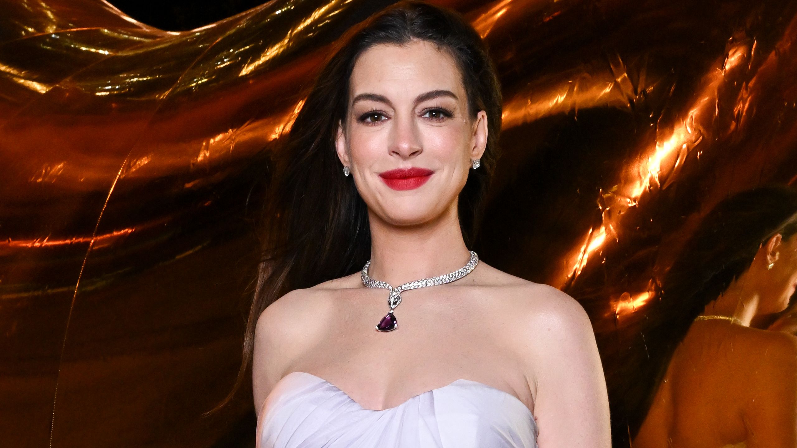 Anne Hathaway Wears Almost-Black Nails for Fall: How to Get the Look